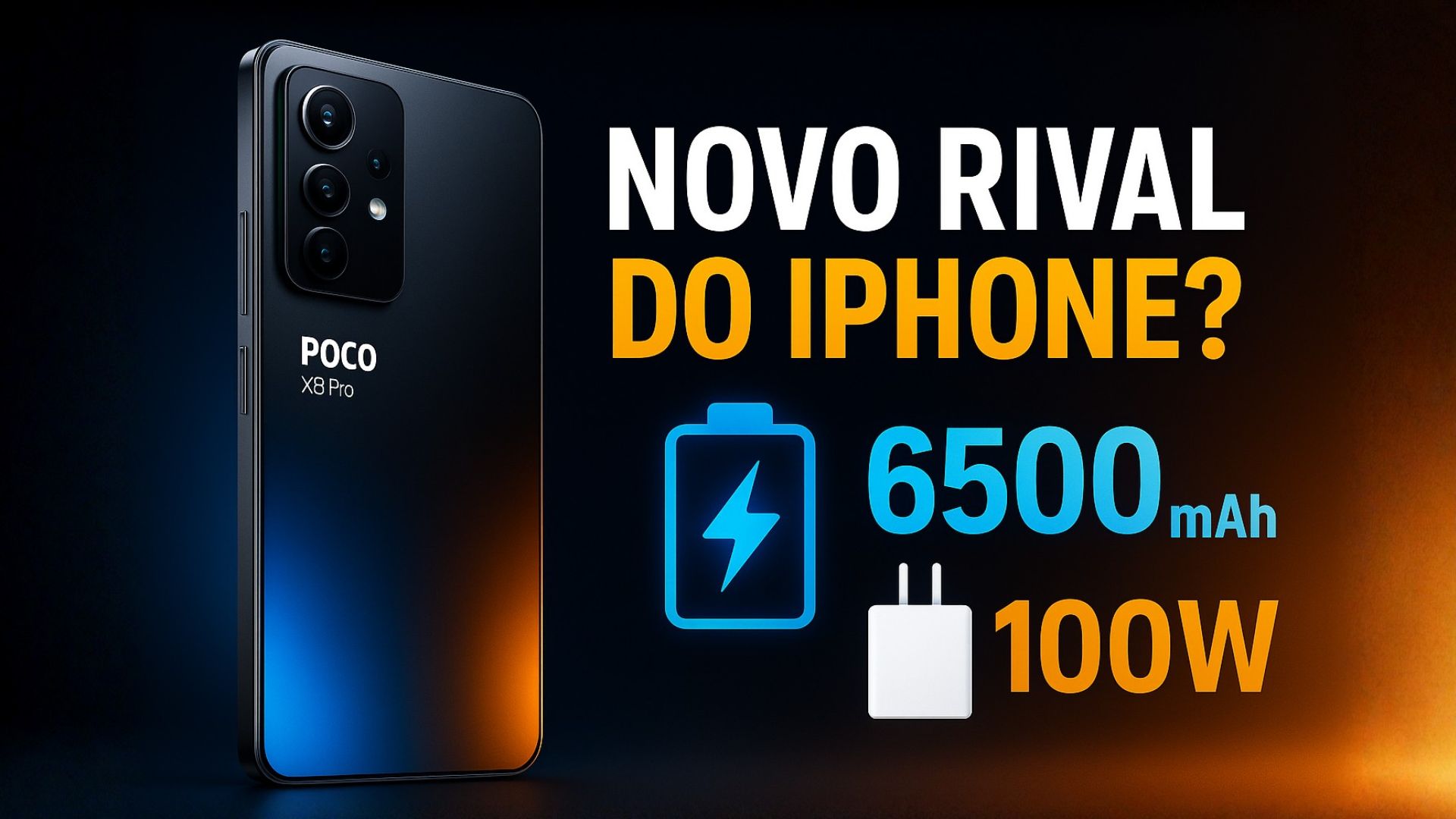 POCO X8 Pro chega com bateria de 6.500 mAh, carregamento de 100 W e tela OLED 1,5K, mirando desempenho elevado sem preço de flagship.