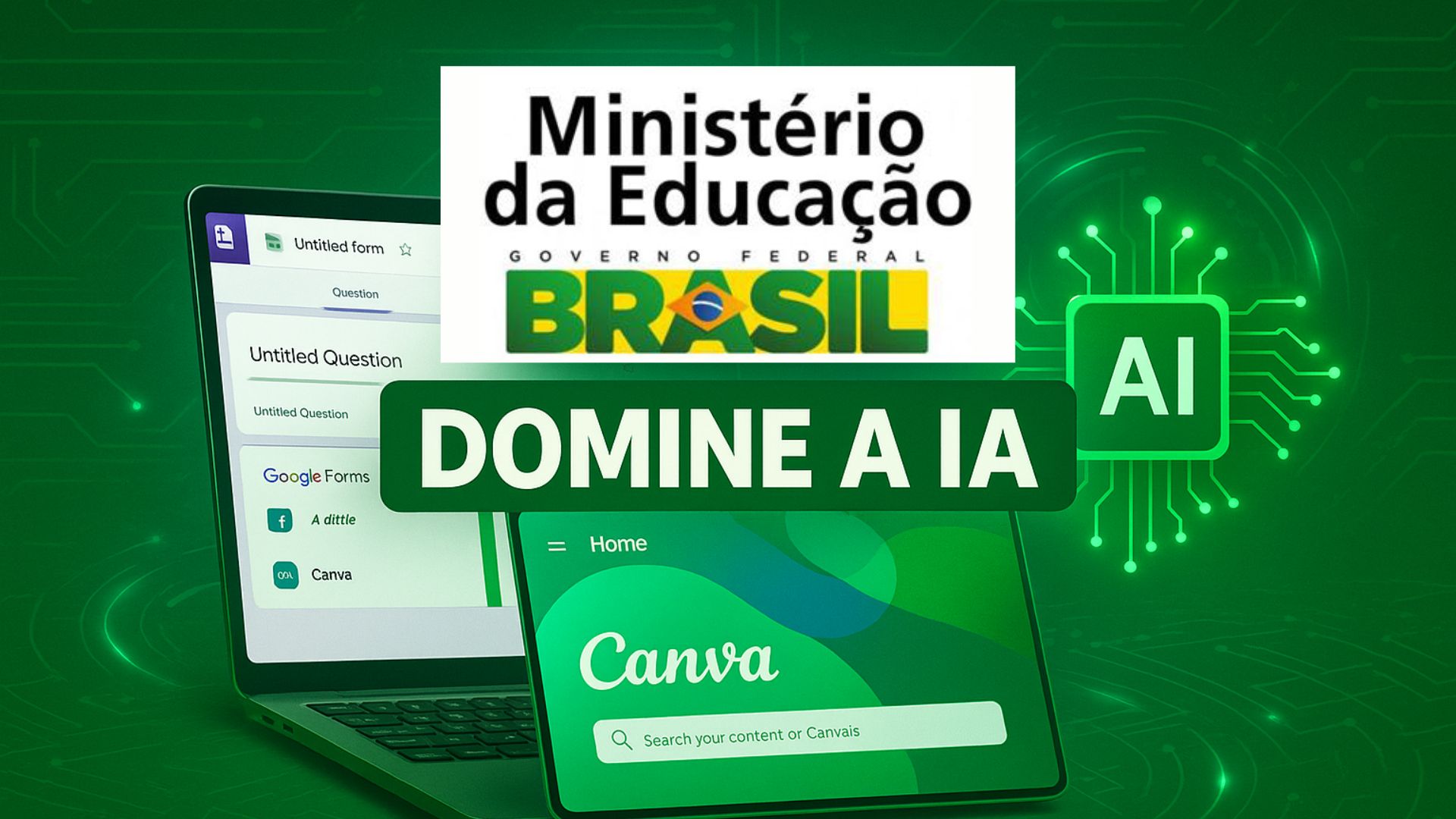Curso gratuito do MEC oferece 60 horas sobre IA, Canva e Google Forms para professores, com vagas limitadas e inscrição direta no AVAMEC.