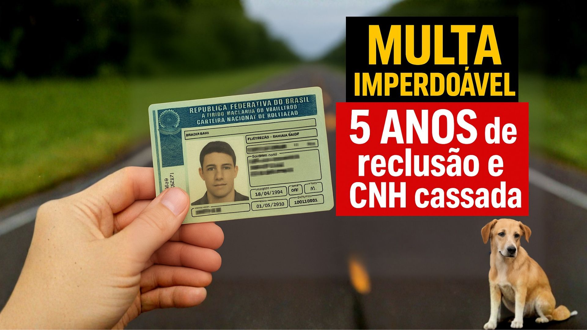 Proposta na Câmara endurece punições para motoristas que abandonam animais, com reclusão, multa e suspensão ou cassação da CNH.