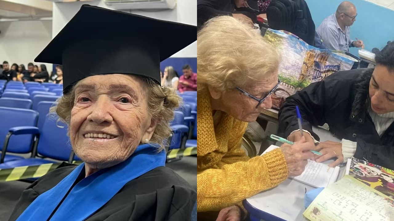 Aos 91 anos, idosa que foi analfabeta até os 85 conclui o ensino médio, ganhou bolsa para faculdade e transformou uma vida inteira de limitações em uma das histórias mais inspiradoras da educação brasileira
