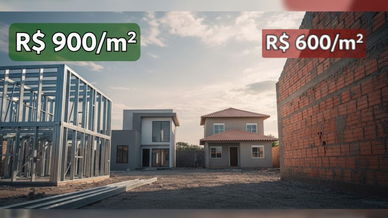 Método construtivo de R$ 900m² Steel Frame é, na verdade, mais barato que o de R$ 600m² alvenaria para uma casa popular Entenda o paradoxo