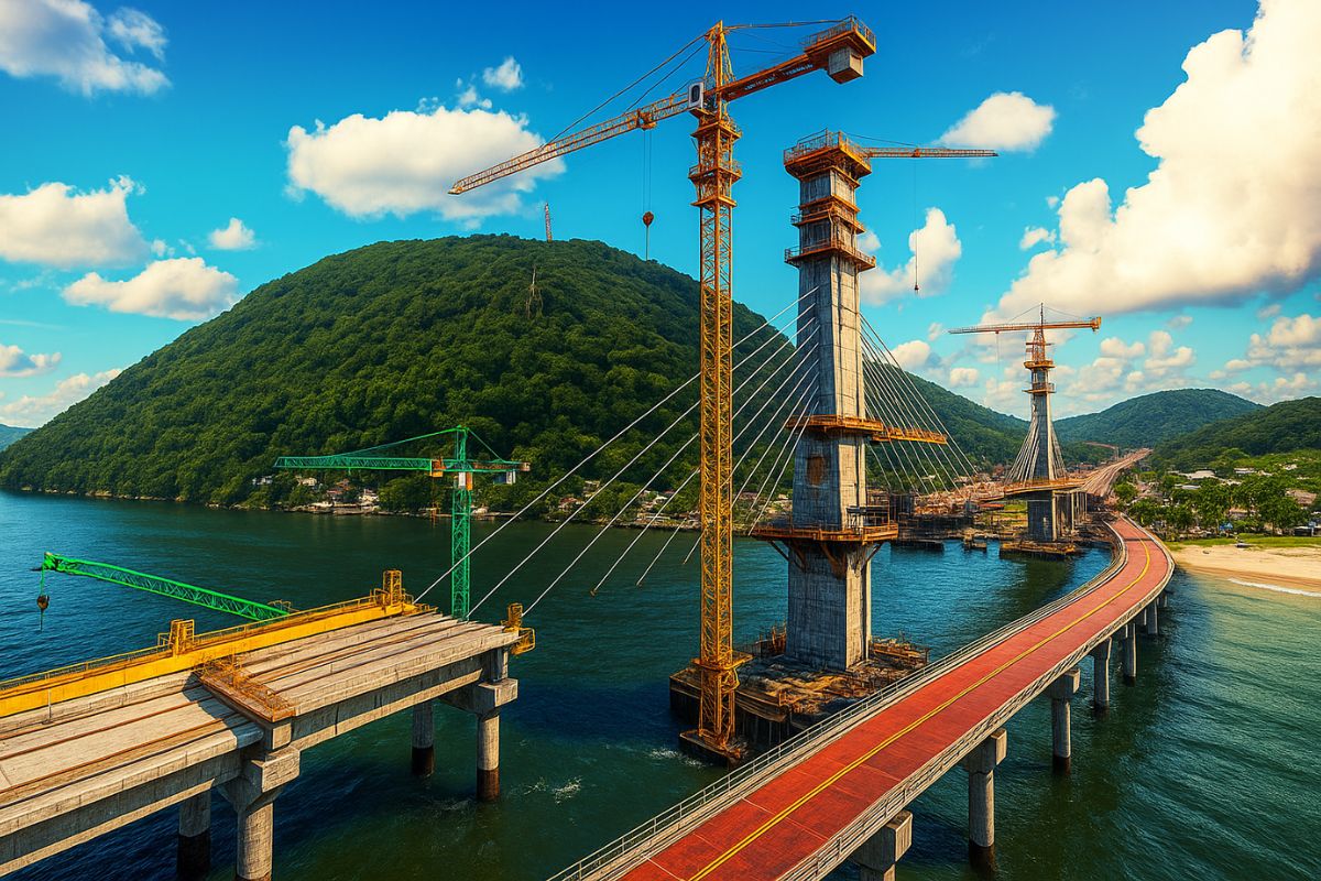 Ponte de Guaratuba avança no litoral do Paraná; obras da Ponte de Guaratuba incluem ciclovia e mantêm entrega prevista para 2026.