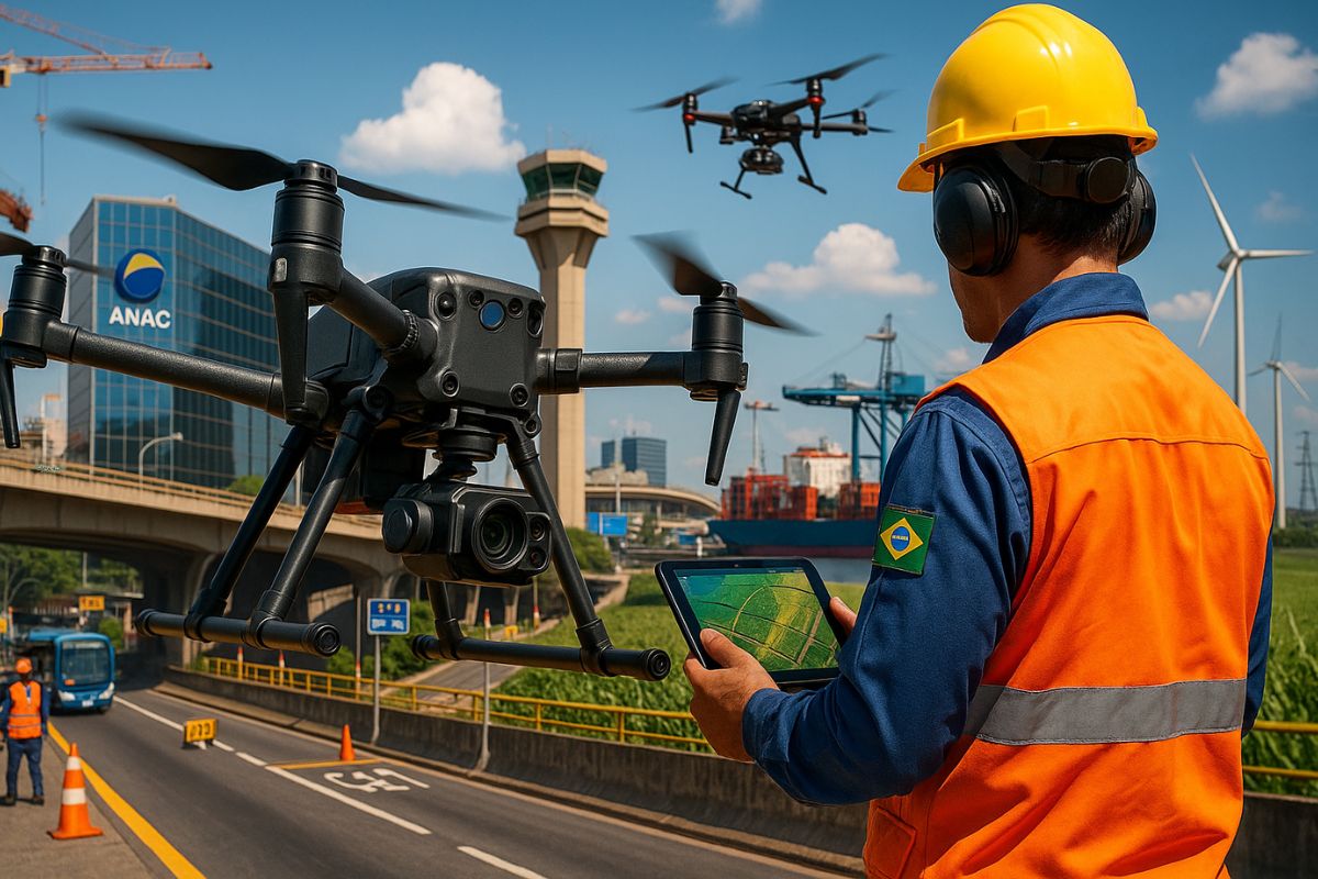 Profissões com drones em alta no Brasil: análise de dados, legislação da ANAC, tecnologia e altos salários para quem entrega operação e insight.
