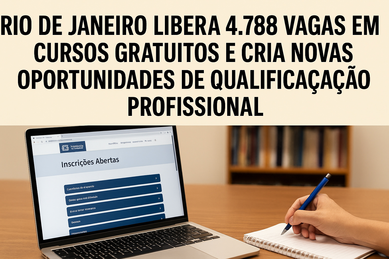 Rio de Janeiro libera 4.788 vagas em cursos gratuitos e cria novas oportunidades de qualificação profissional