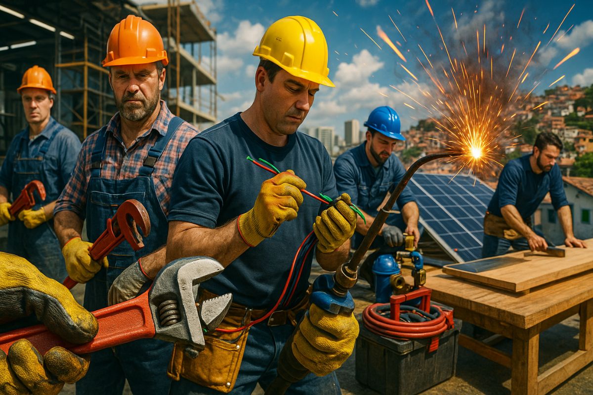 Sem faculdade e ganhando acima de R$ 10 mil, profissões manuais explodem no Brasil, desafiam diplomas, sofrem com falta de técnicos e entregam renda que supera cargos com curso superior