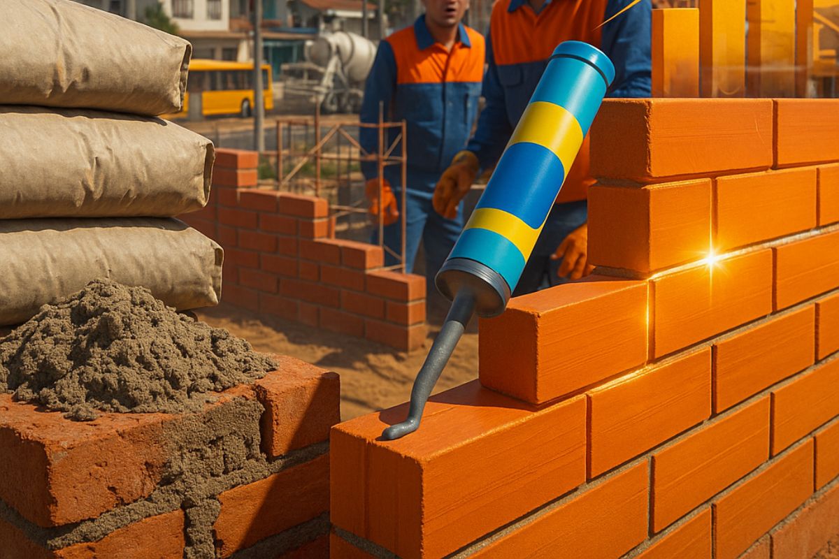 Substituto do cimento na construção civil com argamassa polimérica em alvenaria de vedação reduz custo da obra e traz economia real.