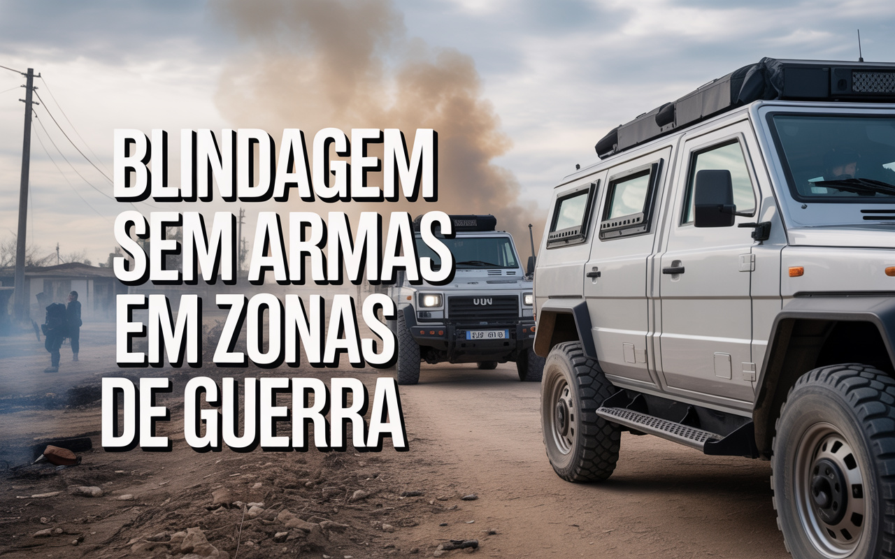 Com blindagem modular, vidros multicamadas e pneus que rodam mesmo perfurados, comboios humanitários atravessam zonas de guerra usando defesa sem armas para proteger equipes da ONU em rotas de alto risco