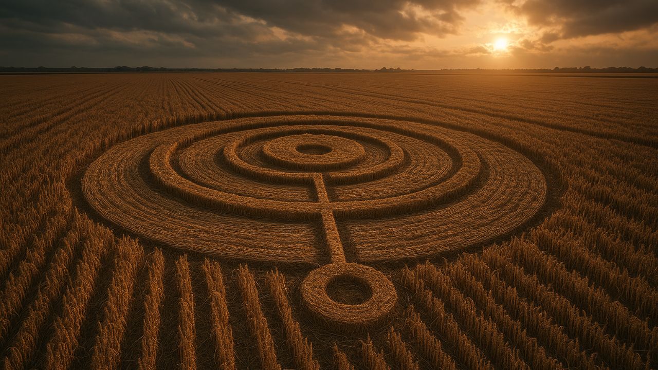 Círculos misteriosos surgem em plantações de SC e reacendem debate sobre símbolo Alienígenas em Ipuaçu. Entenda o fenômeno.