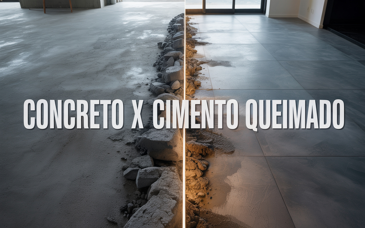 Comparação técnica revela diferenças surpreendentes entre o piso de concreto e o cimento queimado