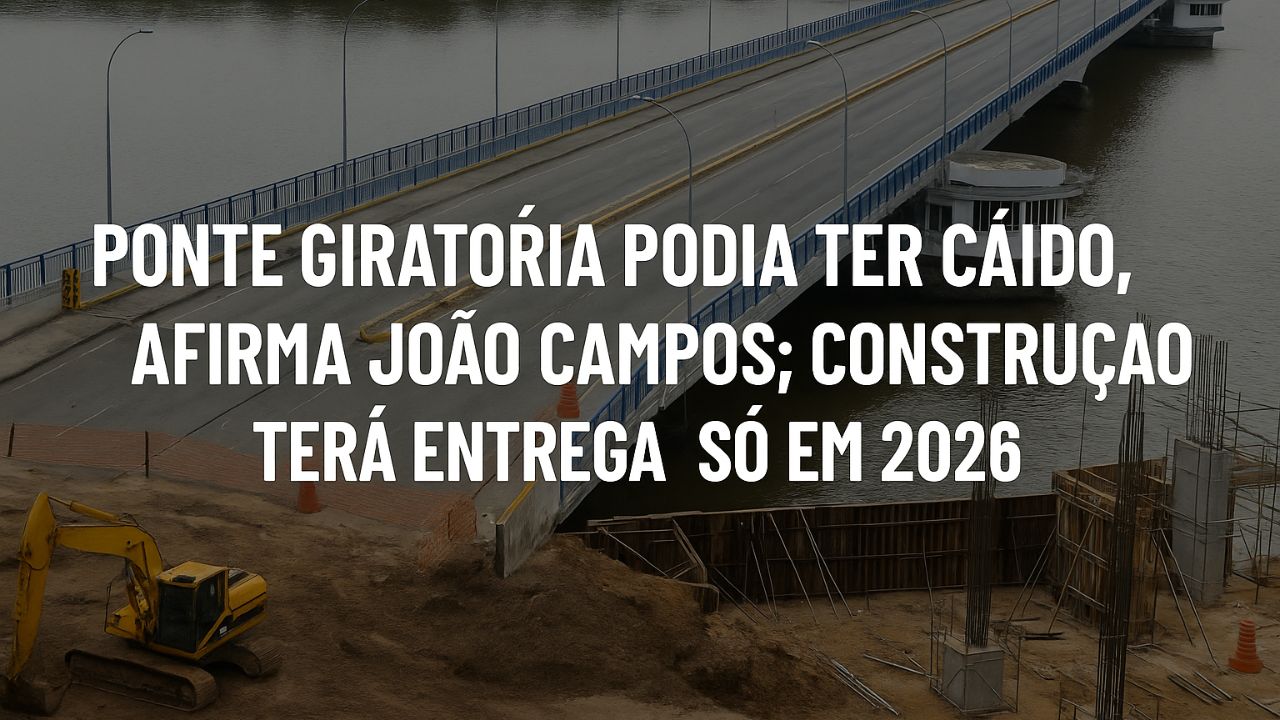 Construção da Ponte Giratória revelou risco iminente de queda, segundo João Campos. Intervenção segue até março de 2026 no Recife.