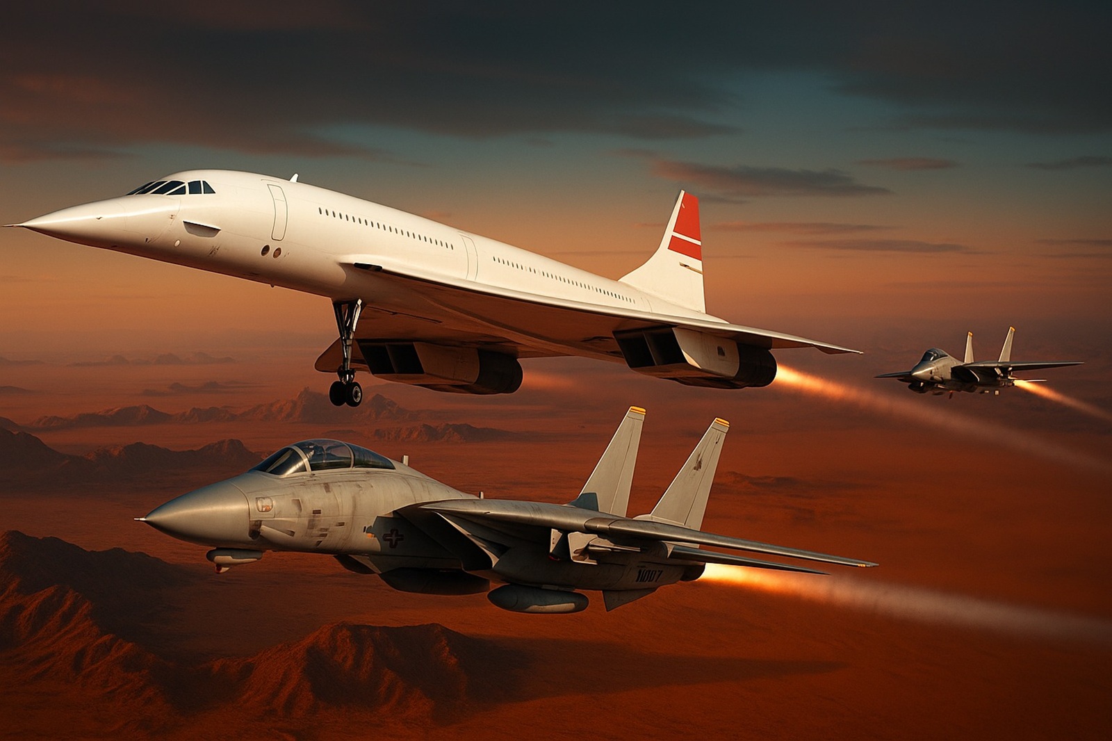 Concorde é confundido com míssil, ativa alerta militar e faz F 14 tentarem interceptar o supersônico durante voo sobre o Mar Vermelho