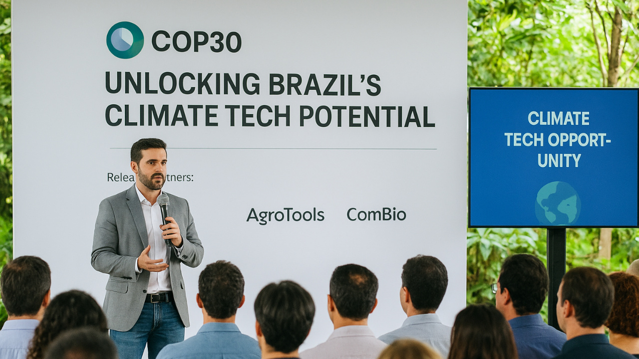 COP30 impulsiona debate sobre inovação climática no Brasil com lançamento de relatório inédito que expõe barreiras de financiamento, entraves regulatórios e oportunidades para o crescimento das climatechs.