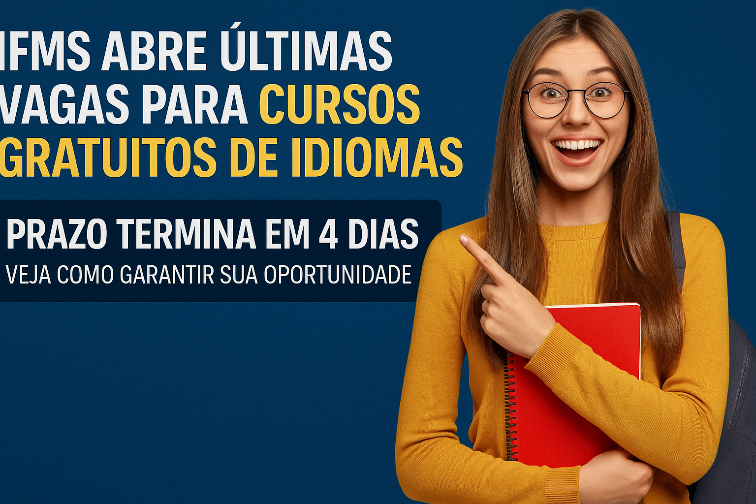 IFMS abre últimas vagas para cursos gratuitos de idiomas e prazo termina em 4 dias; veja como garantir sua oportunidade