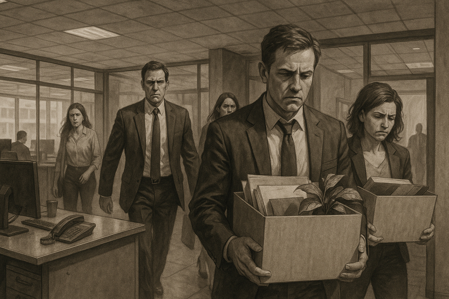 Trabalhadores abandonando o emprego sem aviso devido a ambientes tóxicos e má gestão.