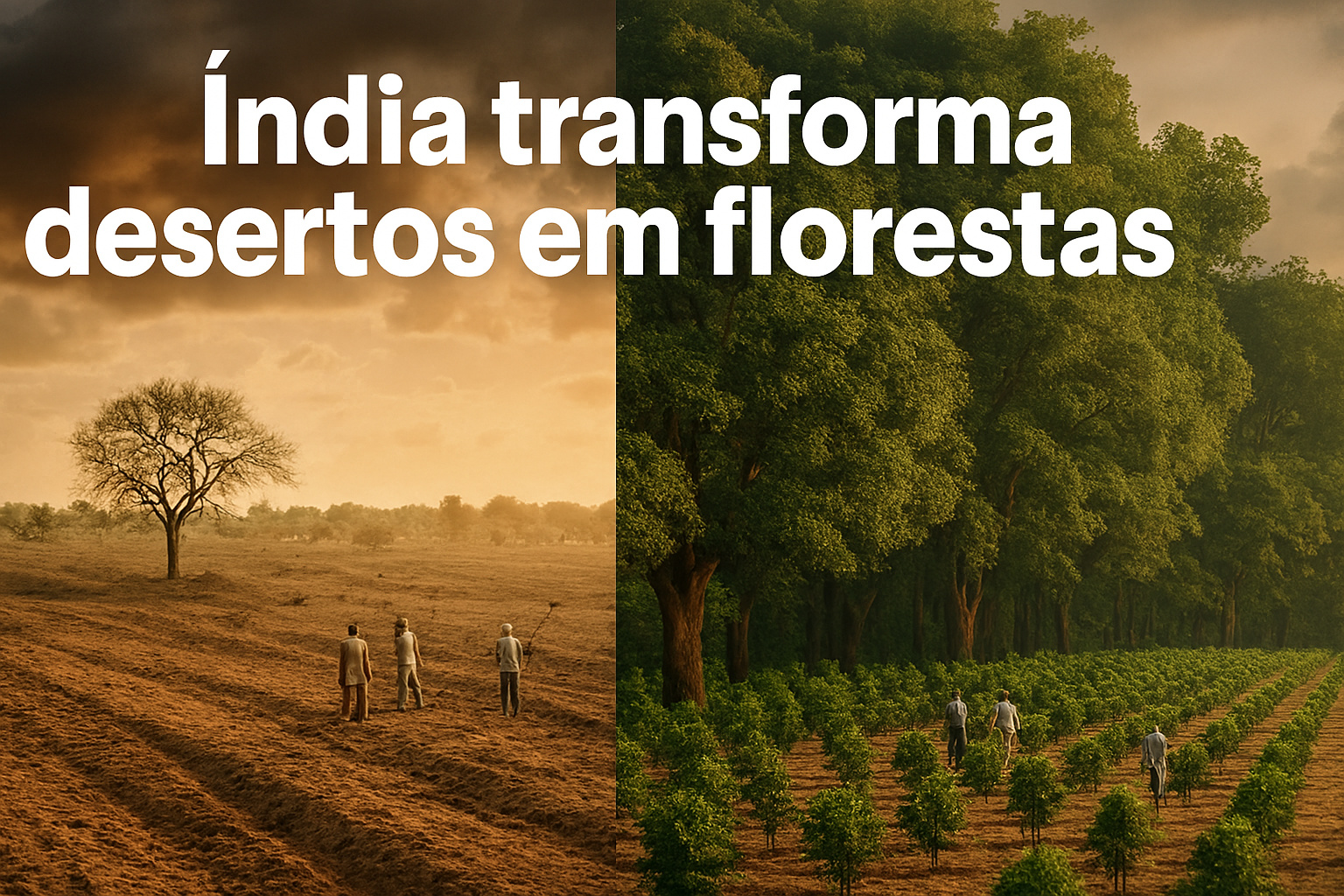 Com meta de restaurar 1 milhão de hectares e conter a desertificação, a Índia avança no maior programa de reflorestamento contínuo do sul da Ásia e transforma regiões áridas em zonas verdes produtivas