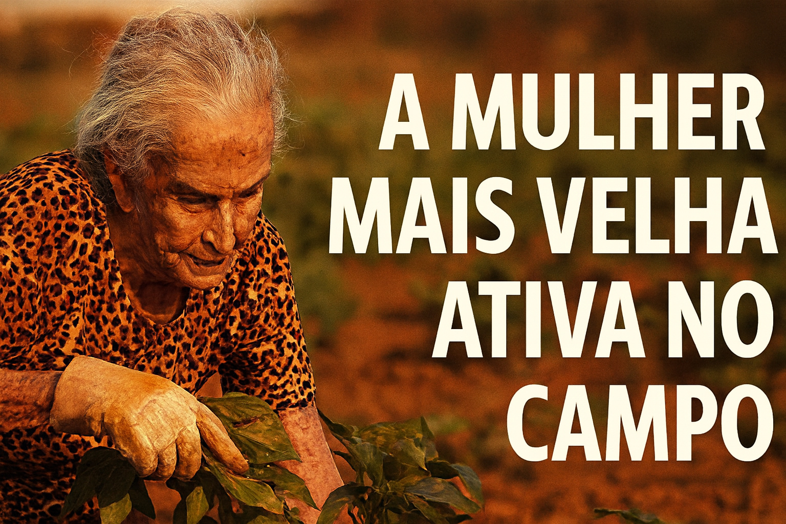 A idosa de 102 anos, reconhecida como a 'mulher mais velha em atividade no campo brasileiro', segue trabalhando diariamente