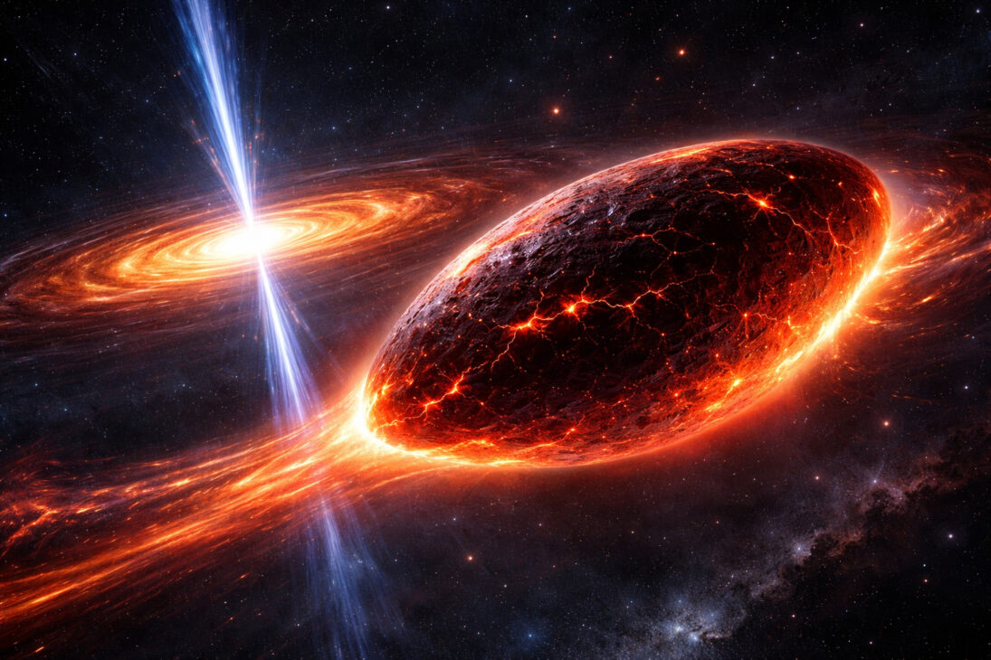 exoplaneta en forma de limón orbitando un pulsar observado por el telescopio James Webb