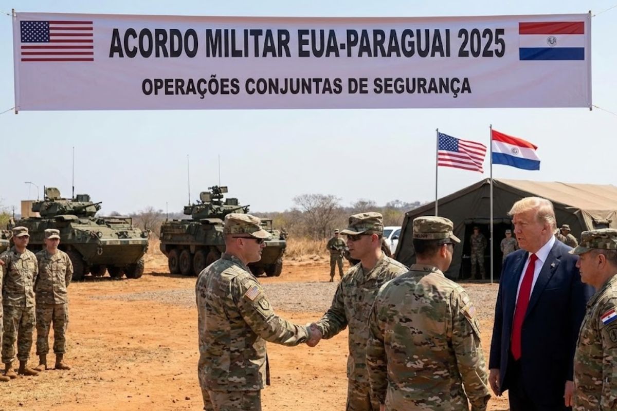 Acordo militar entre EUA e Paraguai define presença de tropas americanas, reforça cooperação militar e influência de Donald Trump na geopolítica sul-americana.