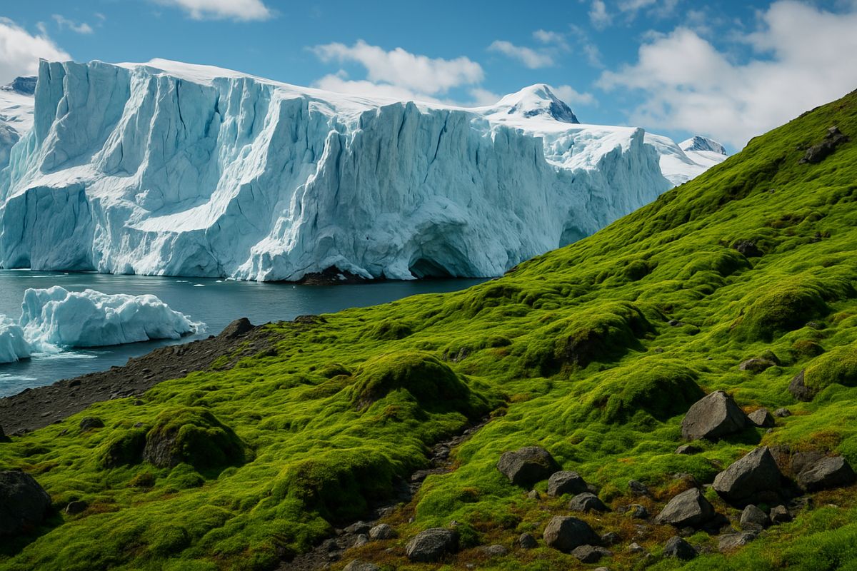 Antártica fica verde por causa do aquecimento global, muda o clima do hemisfério sul, altera chuvas no Brasil e pressiona a agricultura latino americana.