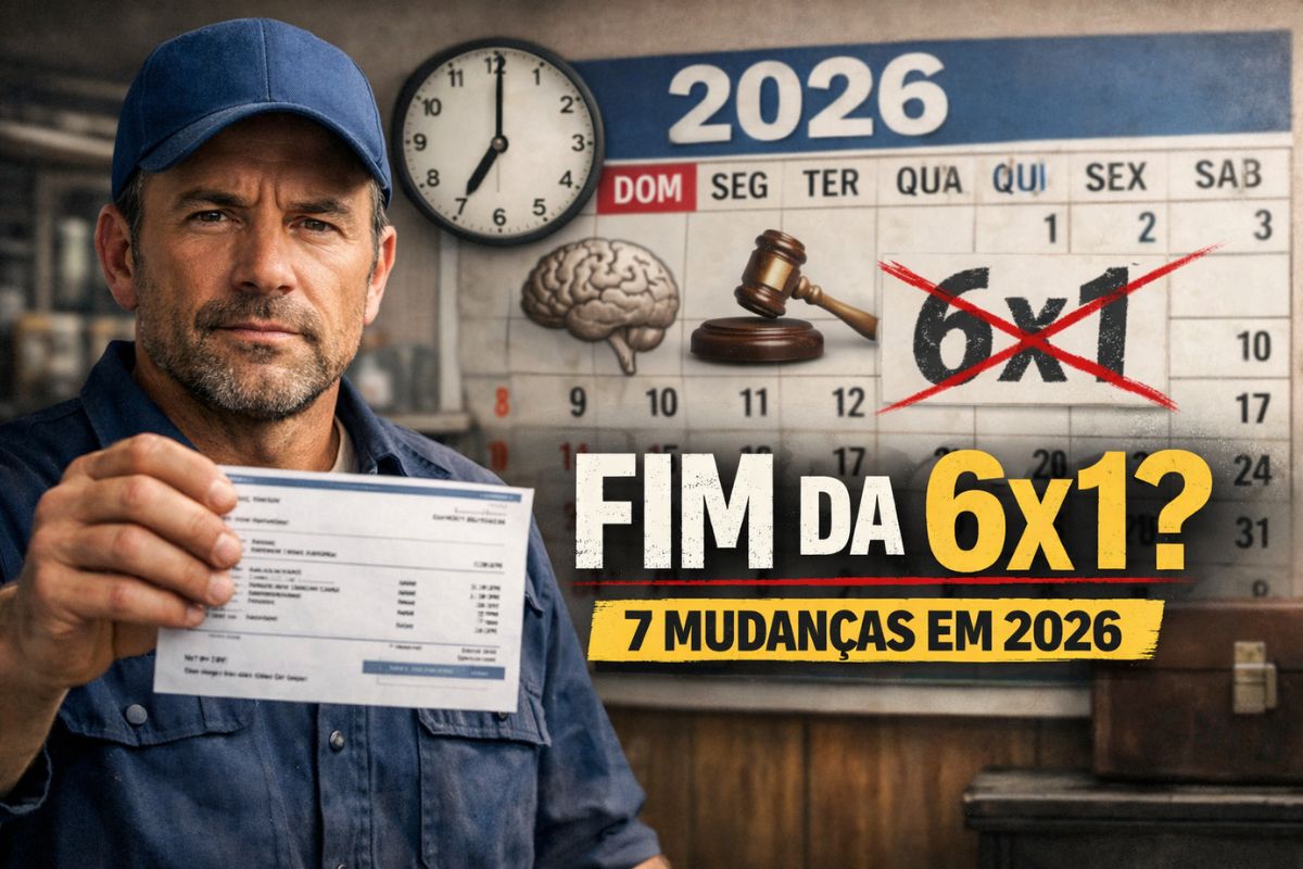 As 7 mudanças em 2026 incluem FGTS digital, saúde mental, escala 6x1 e salário mínimo 2026, transformando direitos e jornada do trabalhador.