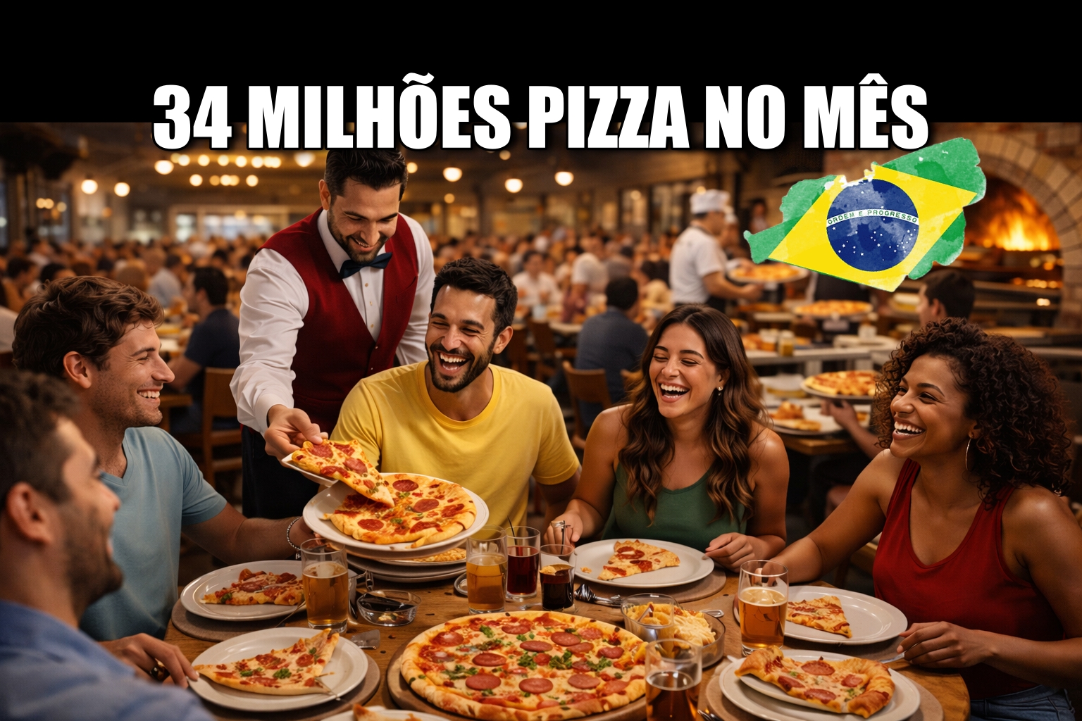 Brasil é o maior consumidor de pizza do mundo: brasileiros devoram mais de 34 milhões de pizzas por mês em um mercado bilionário formado por mais de 34 mil pizzarias em todo o território