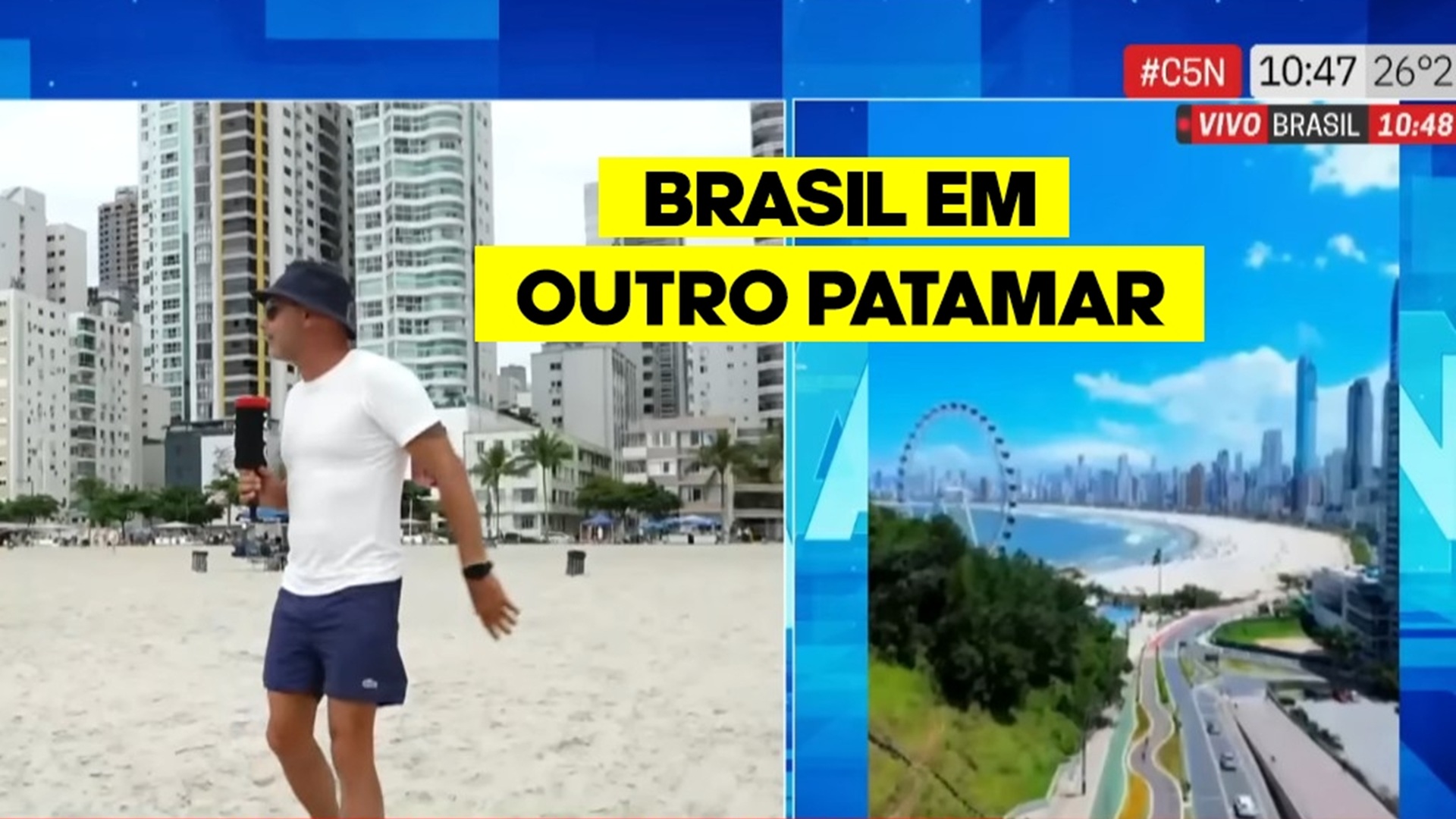 TV argentina se espanta com luxo, arranha-céus e organização de Balneário Camboriú, retratada como vitrine do poder econômico do Brasil.
