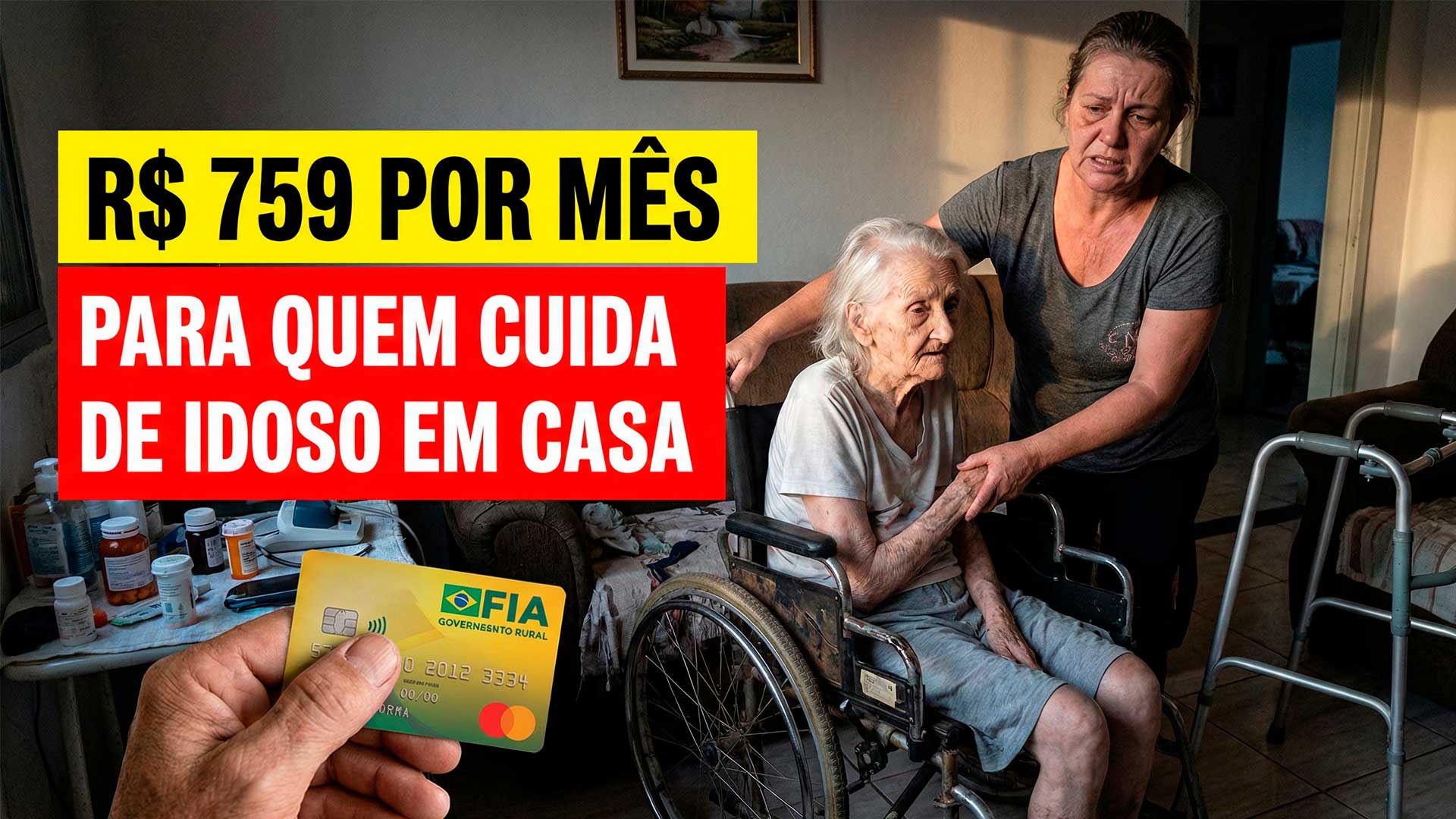 Bolsa Cuidador paga R$ 759 por mês, meio salário mínimo, a quem cuida de idoso familiar em casa e ajuda a aliviar a sobrecarga das famílias e os desafios do cuidado à população idosa no Paraná