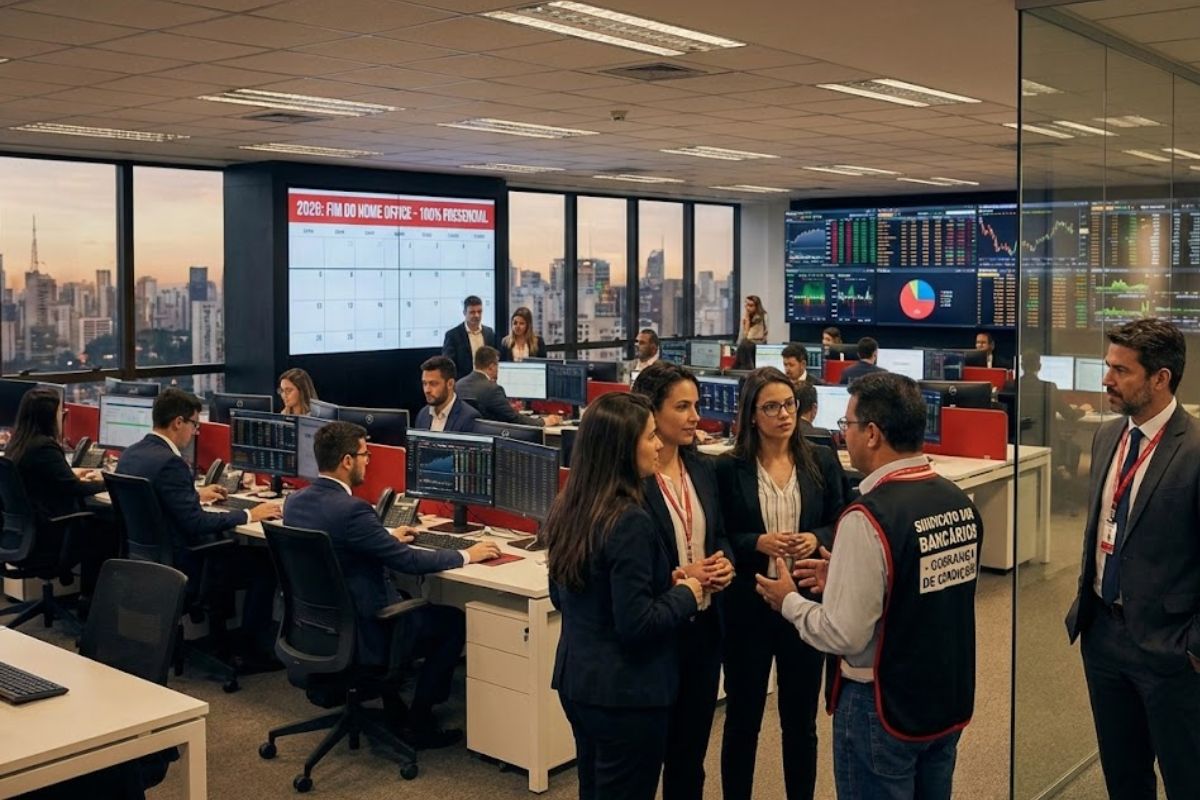 Bradesco encerra home office em 2026 e chama 900 funcionários ao presencial; sindicato critica decisão e cobra melhores condições de trabalho.