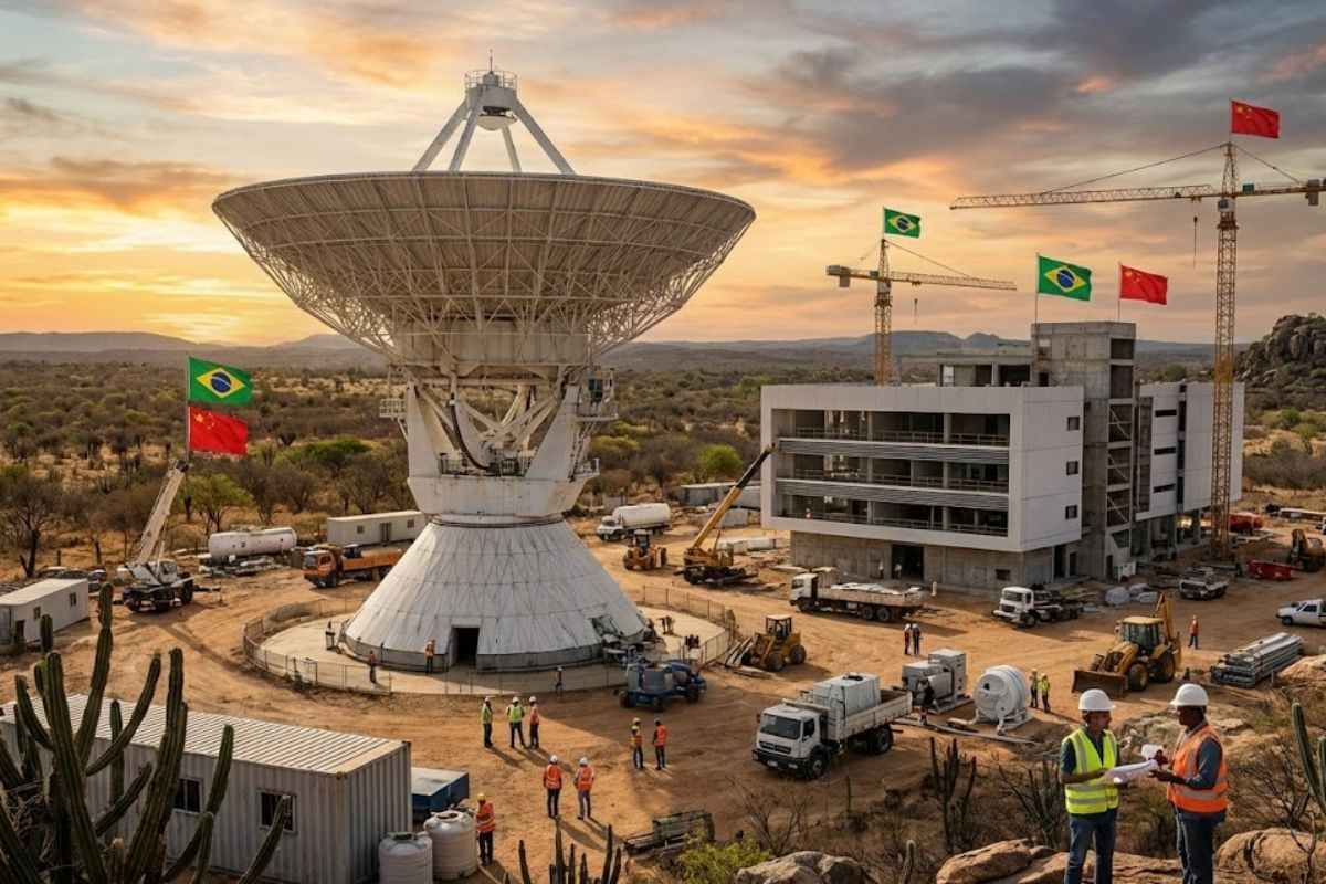 Brasil e China criam laboratório espacial na Paraíba com a CETC e o radiotelescópio BINGO, reforçando a cooperação científica China-Brasil.