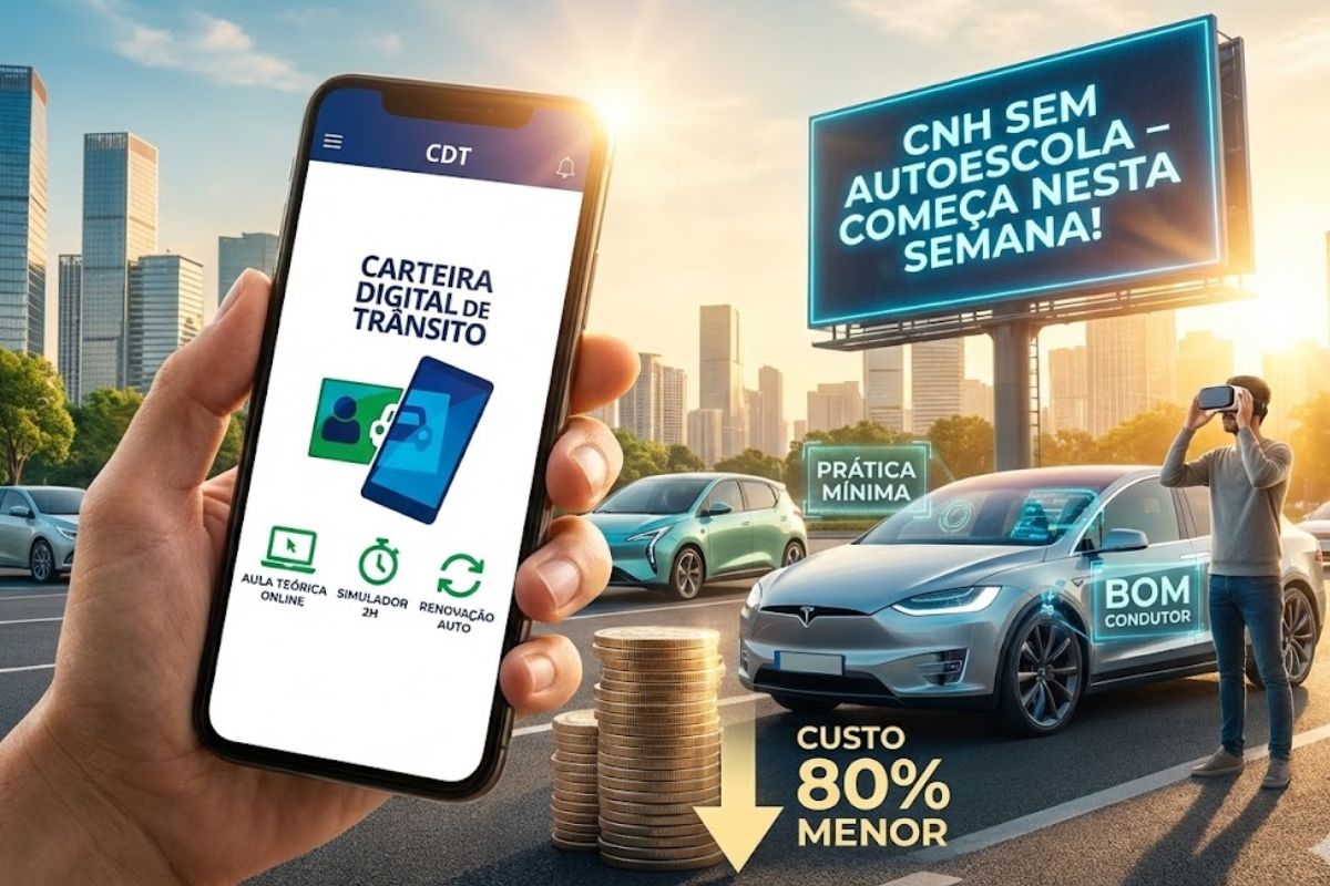 CNH sem autoescola e aplicativo CNH do Brasil reduzem custo da CNH, ampliam CNH digital e trazem renovação automática da CNH para bom condutor.