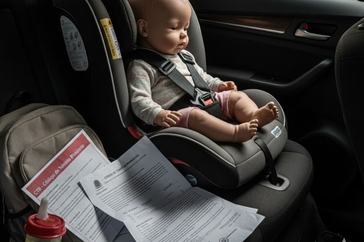 Entenda por que a cadeirinha no carro usada só conforme o CTB não basta e como seguir a Sociedade Brasileira de Pediatria, o Inmetro e proteger melhor bebês e crianças.
