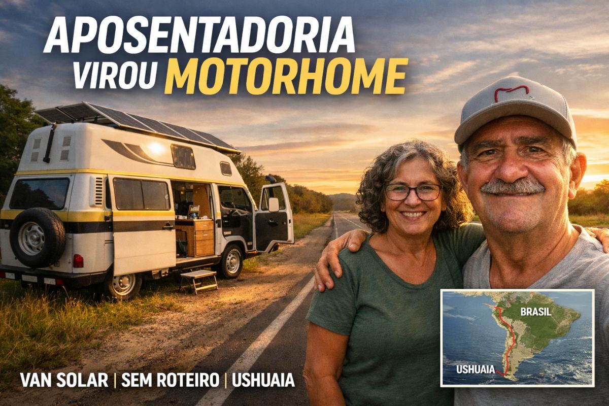 Casal transforma van com energia solar em motorhome e cruza o Brasil em viagem pela estrada, vivendo um novo estilo de vida sobre rodas.