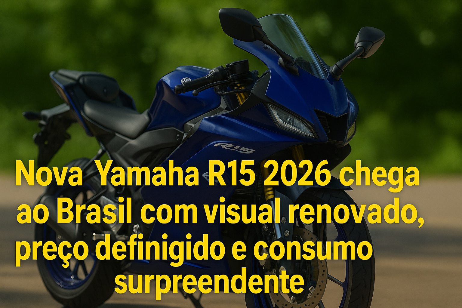 Nova Yamaha R15 2026 chega ao Brasil com visual renovado, alto consumo e preço competitivo. Veja detalhes do lançamento.