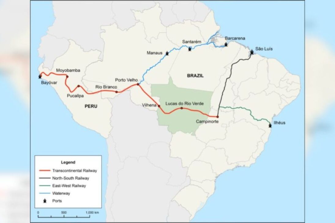 Corredor ferroviario crea camino entre Atlántico y Pacífico, liga puerto de Chancay, desafía al Canal de Panamá e impulsa exportaciones brasileñas.