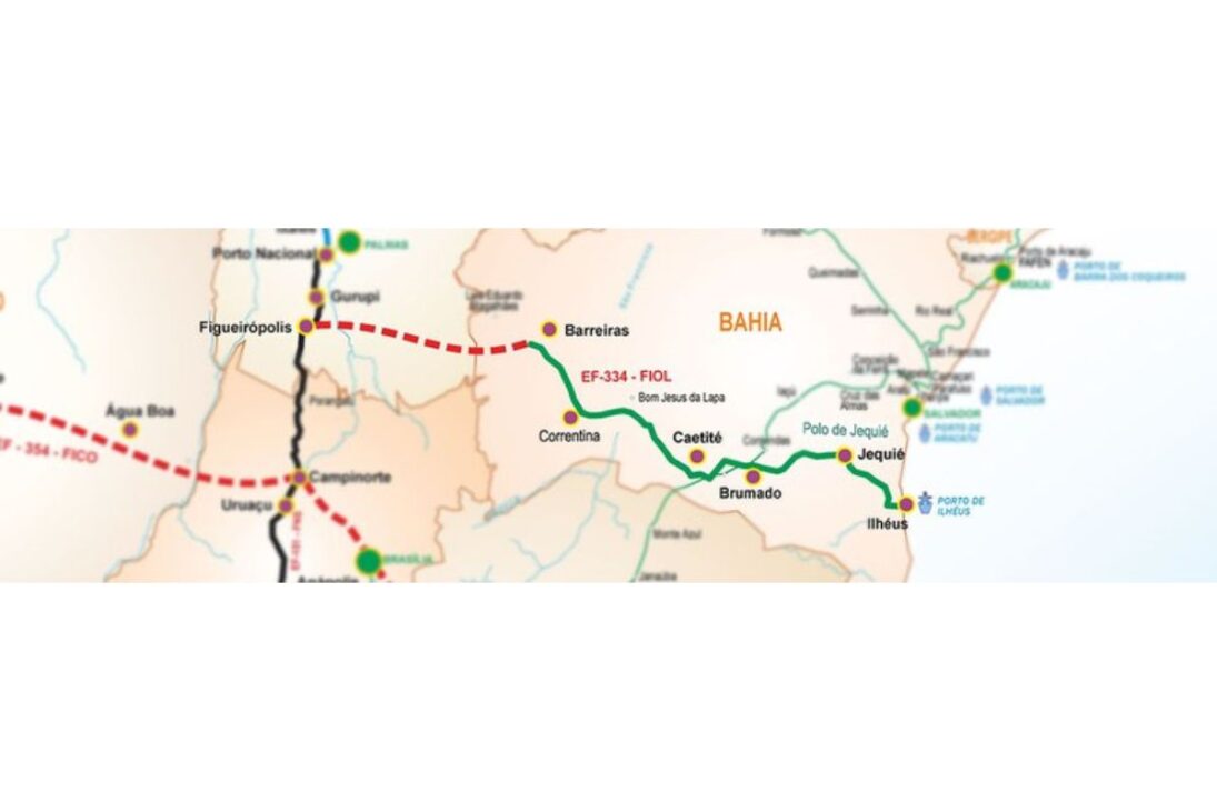ferrovia bioceánica insana de 4.500 km liga Fiol e Ferrovia Norte Sul na ferrovia bioceânica Brasil Peru até porto no Peru, encurtando a rota Brasil Ásia.