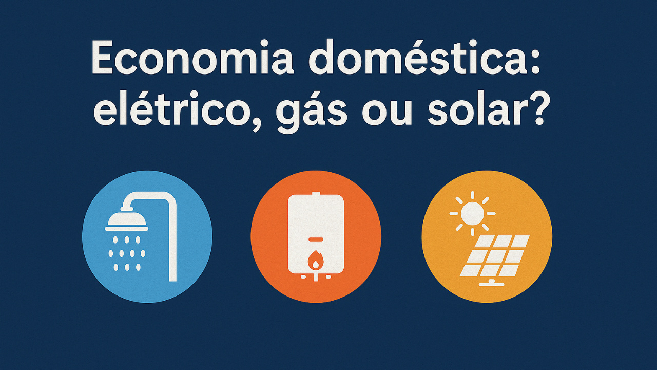 Chuveiro elétrico, aquecimento a gás e aquecedor solar: veja qual opção reduz o consumo de energia e gera mais economia doméstica.