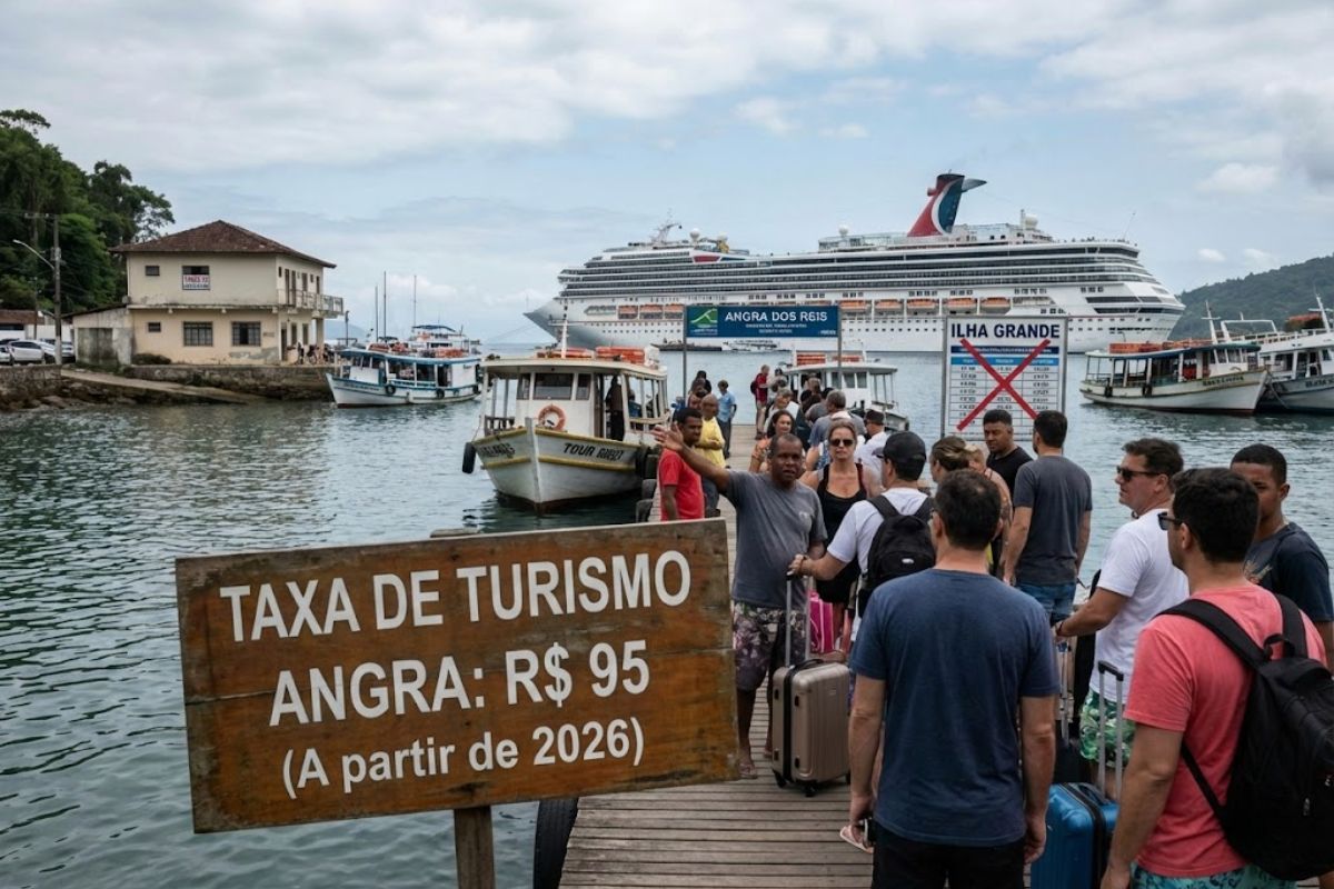 Em cidade litorânea brasileira, nova taxa de turismo encarece viagens para Ilha Grande, preocupa moradores e impacta cruzeiros, levantando dúvidas sobre o futuro do turismo no paraíso carioca