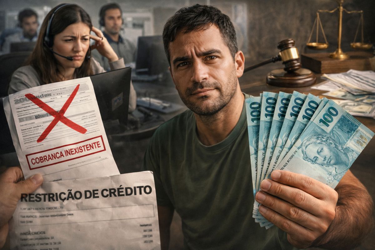 Justiça condena operadora por conta inexistente, cobrança fantasma e negativação indevida, reconhece dano moral e garante indenização a consumidor lesado.