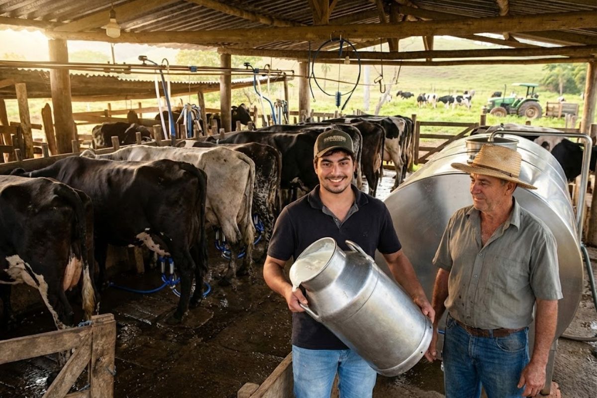 Jovem pecuarista de Paiva MG aposta na pecuária leiteira intensiva, aumenta o rebanho de vacas de alta genética, produz muito leite por dia e consolida um projeto de longo prazo.