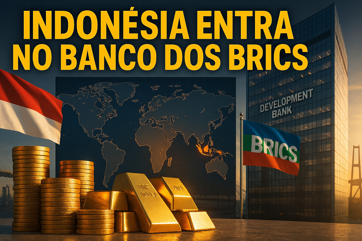 Com investimento inicial de US$ 1 bilhão, Indonésia ingressa no Banco dos Brics e amplia o alcance global do Novo Banco de Desenvolvimento, que fortalece sua capacidade de financiar megaprojetos de infraestrutura nos países emergentes