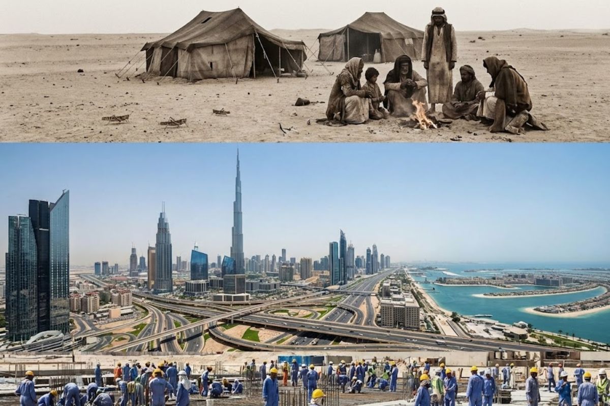 Dubai saiu da fome e das pérolas e ergueu uma cidade global com petróleo, infraestrutura, turismo e desafios de escravidão moderna.
