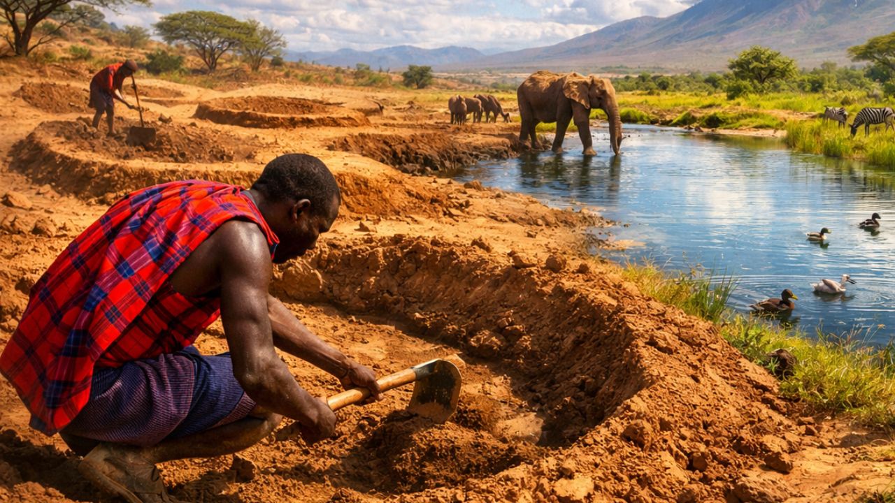 Como semicírculos cavados à mão no Quênia estão recuperando solos mortos, trazendo água de volta ao deserto, fazendo a vegetação renascer e criando ecossistemas