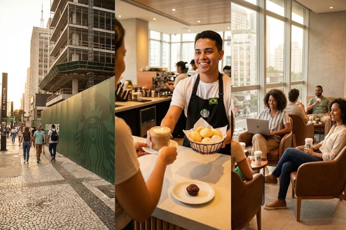 Starbucks anuncia expansão da cafeteria em São Paulo com novo cardápio brasileiro, treinamento de barista e proposta de experiência mais próxima do público.