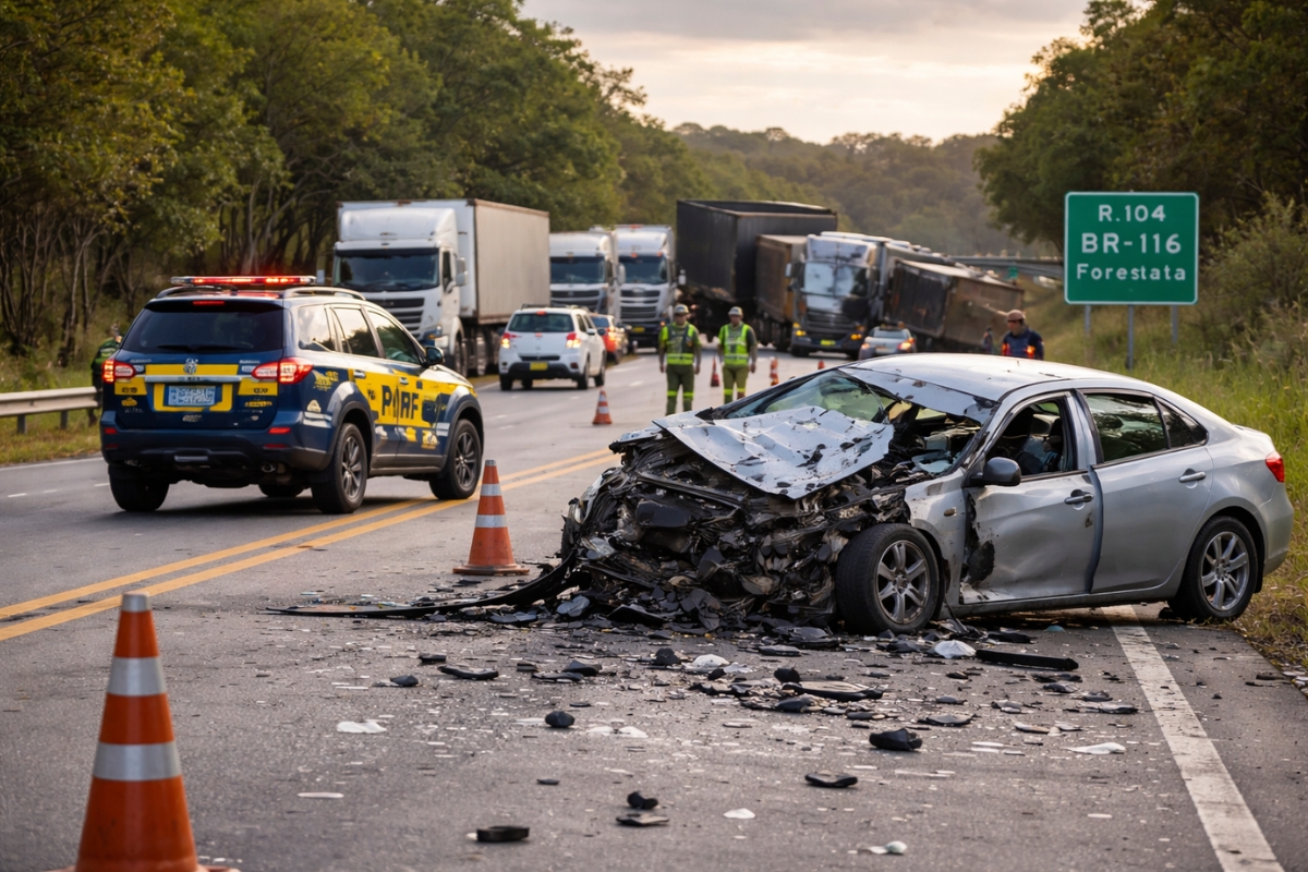 A BR 116 soma 9.692 acidentes em 2024 e segue entre as mais perigosas, com pontos que exigem atenção total de motoristas e caminhoneiros