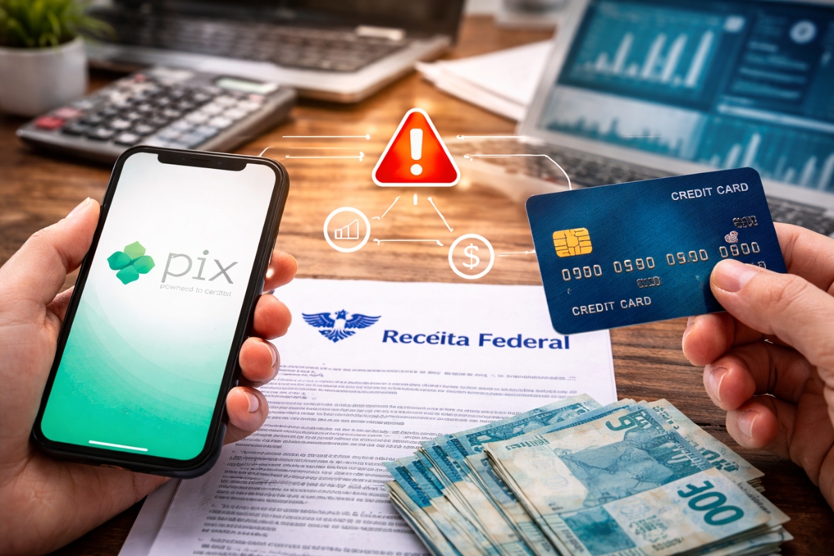 Receita Federal passou a integrar informações de transferências instantâneas com dados de cartões de crédito, reforçando o controle sobre movimentações financeiras.