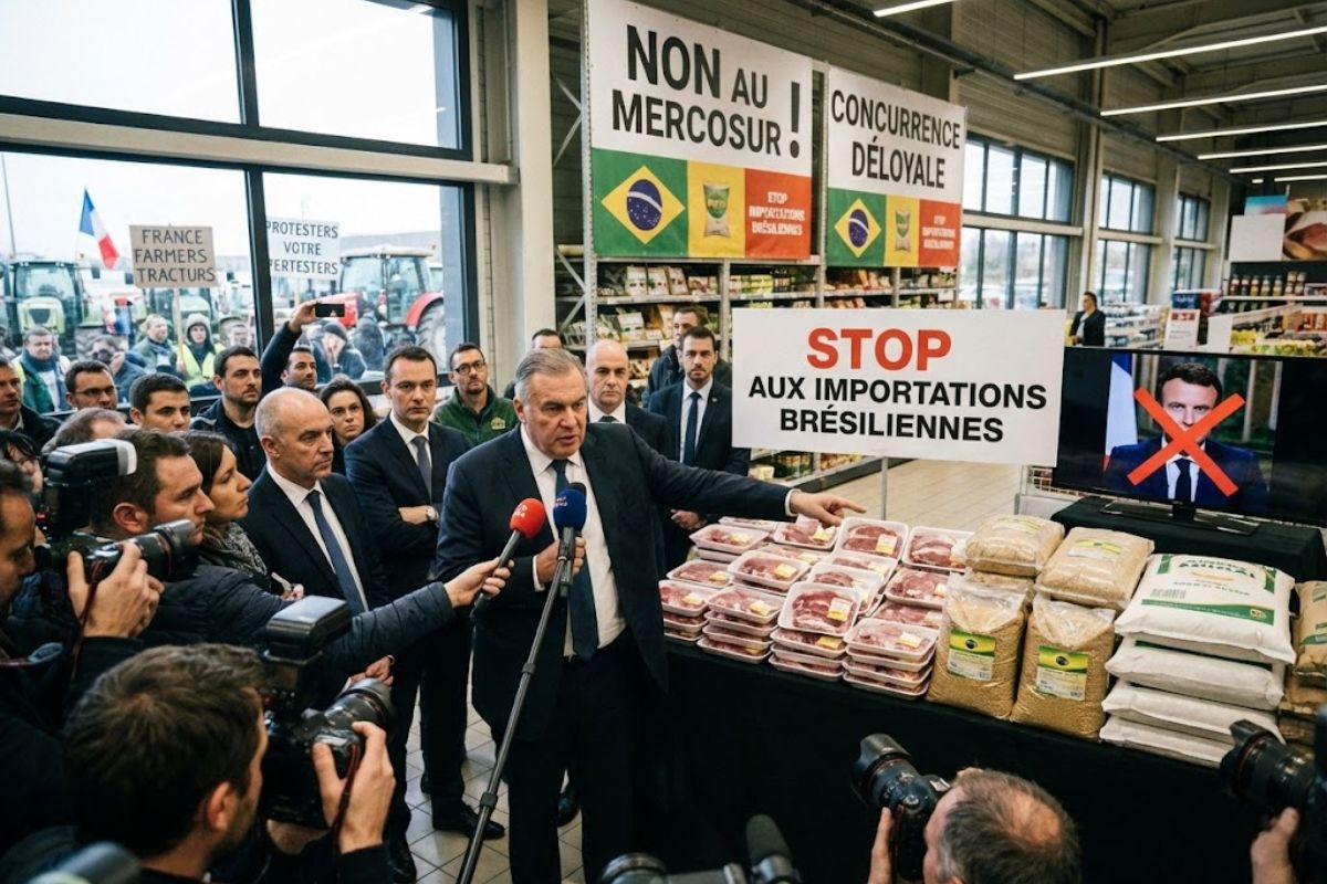 Cooperativas U, dona da maior rede de supermercados da França, enfrenta o acordo UE Mercosul, acirra a guerra agrícola e vê a agricultura francesa ameaçada.