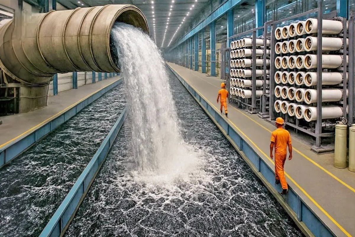 Como o tratamento de água transforma água do mar em reuso de água e água potável segura, levando água de esgoto e pia de volta às torneiras das cidades.