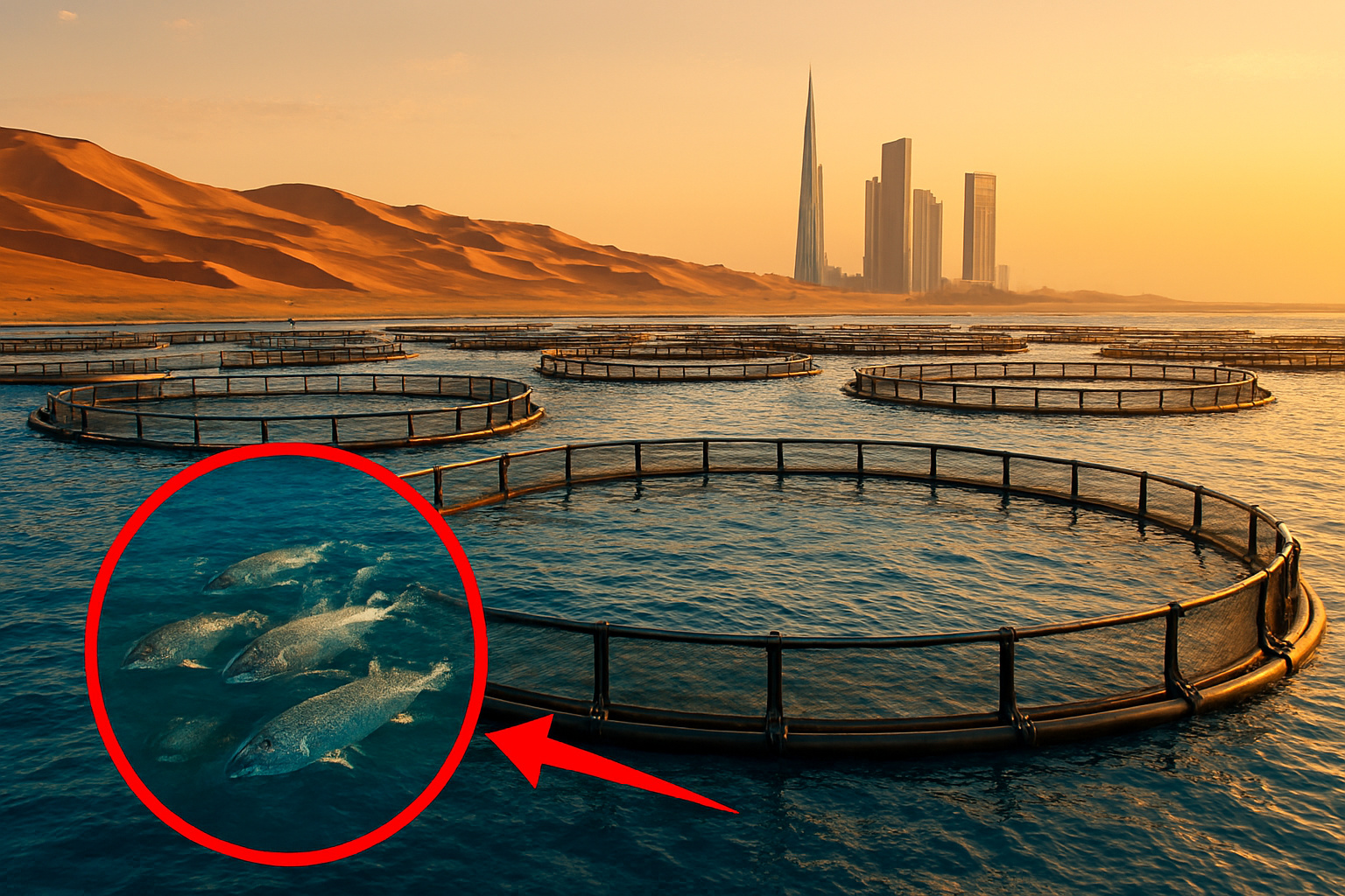 Em pleno deserto e com investimentos bilionários, a Arábia Saudita cria fazendas de peixes no Mar Vermelho para reduzir importações, garantir segurança alimentar e virar nova potência da aquicultura no Oriente Médio