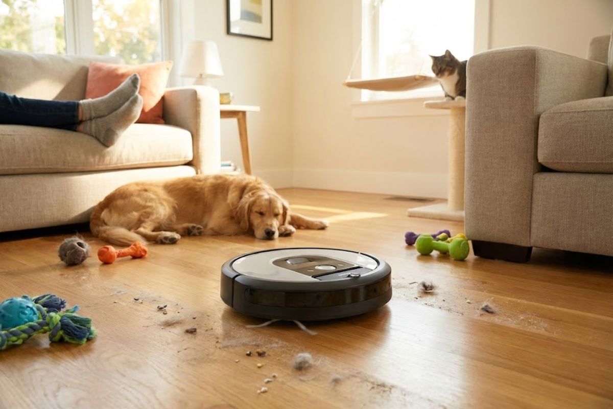 robô aspirador cuida da casa inteligente, reduz a faxina pesada e ajuda quem vive em apartamentos pequenos e tem pouco tempo para limpar todos os dias.