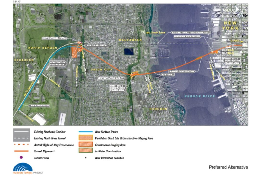 túnel gigante bajo el río Hudson en Nueva York, parte del Hudson Tunnel Project, promete aliviar el tráfico en Nueva York y proteger la economía de la costa este.